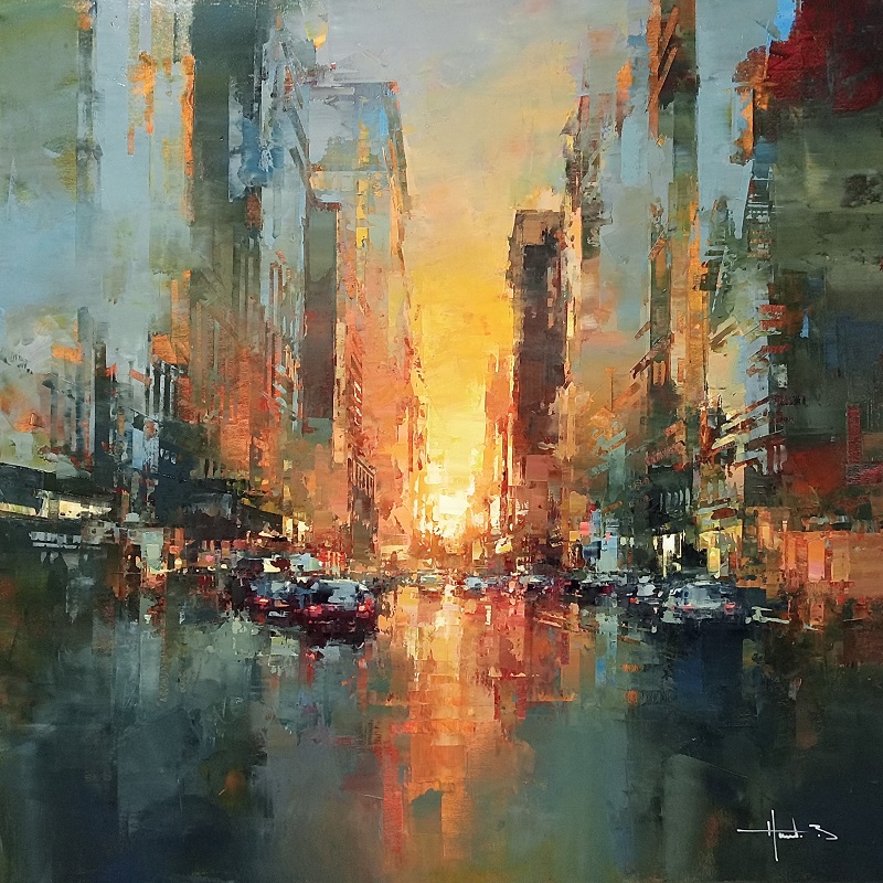 Curated-Line-Benoit-Havard-Sunset-Broadway-39x39in