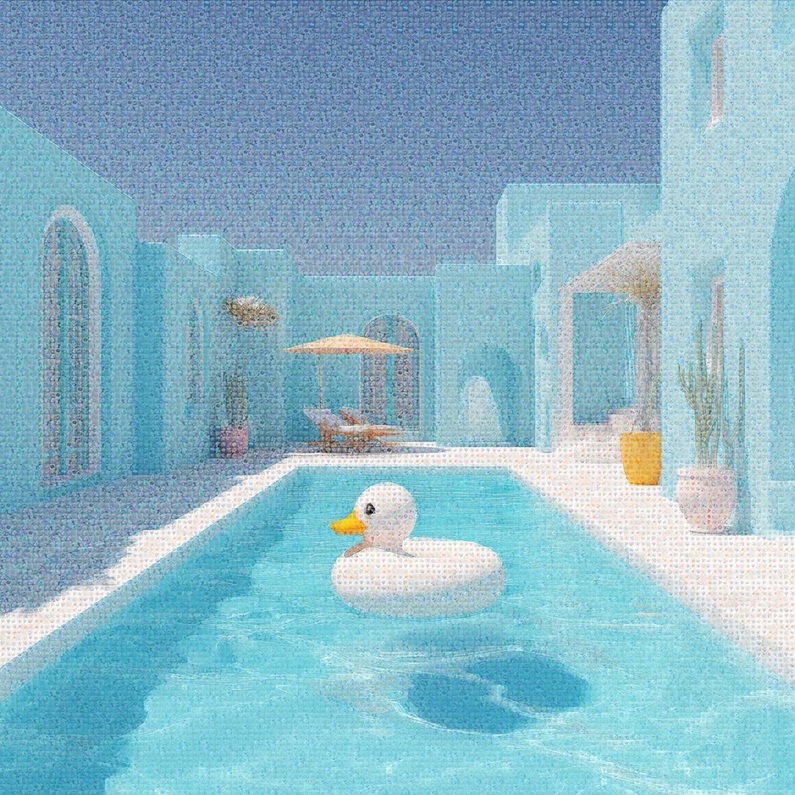 Curated-Line-Fabien-Novarino-Poolside-Dreams-40x40in
