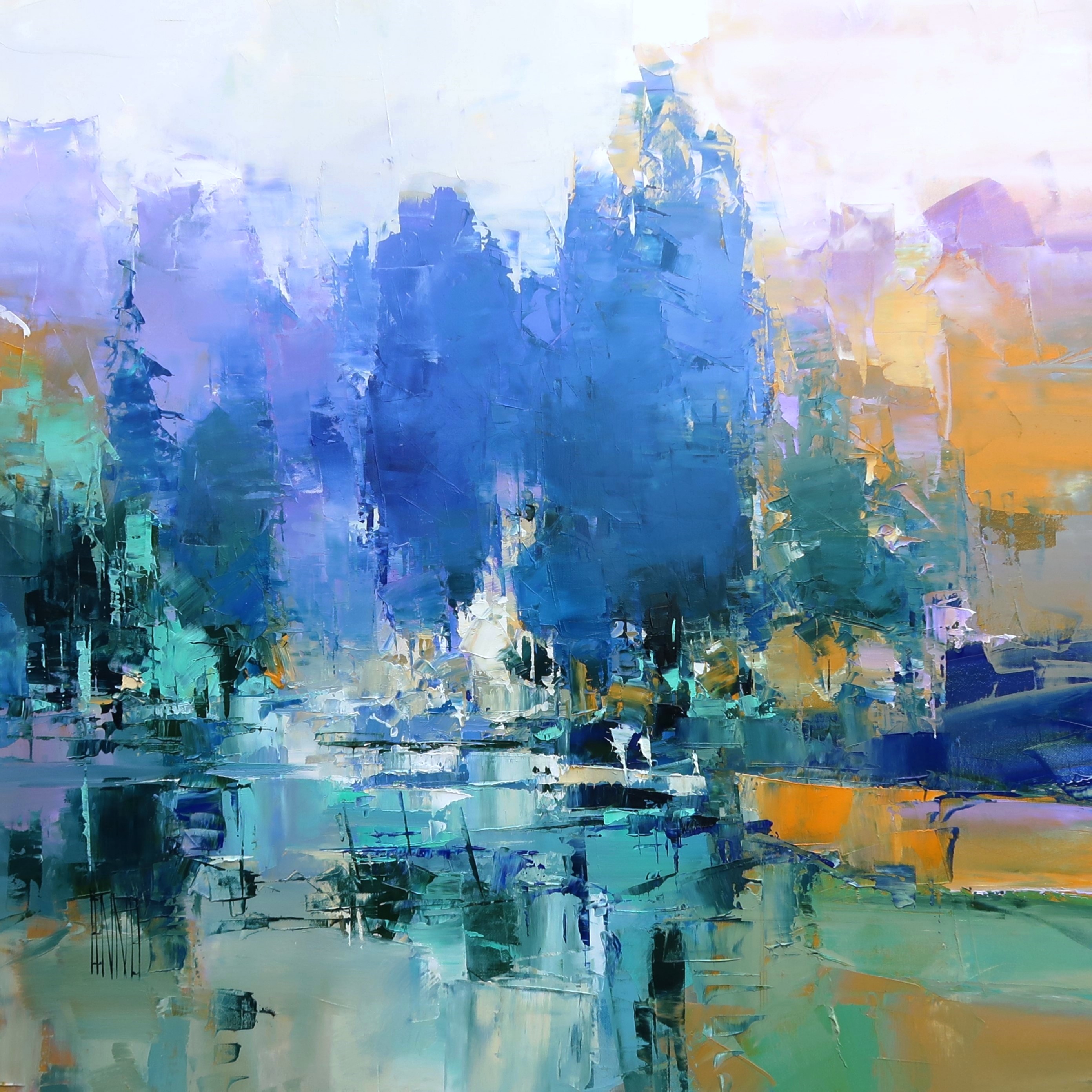 Curated-Line-Herve-Lenouvel-reflet-dun-jour-36x36in